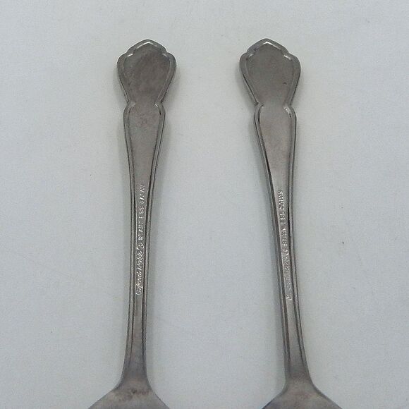 Oxford Hall SHOREHAM Teaspoon 6-1/2 Inch Burnished Stainless Flatware Japan S/2 - Picture 11 of 11